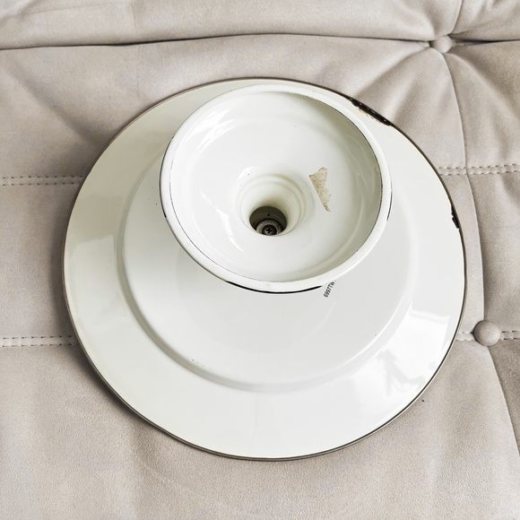 Rare Older Mackenzie-Childs Metal And Enamel Fluted Cake Stand Pedestal - Picture 6 of 10